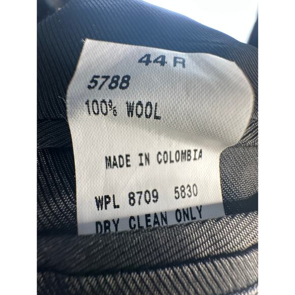 Oscar de la Renta 44R Tweed 100% Wool Blazer 2 Button Suit Jacket Gray Black - Picture 9 of 10